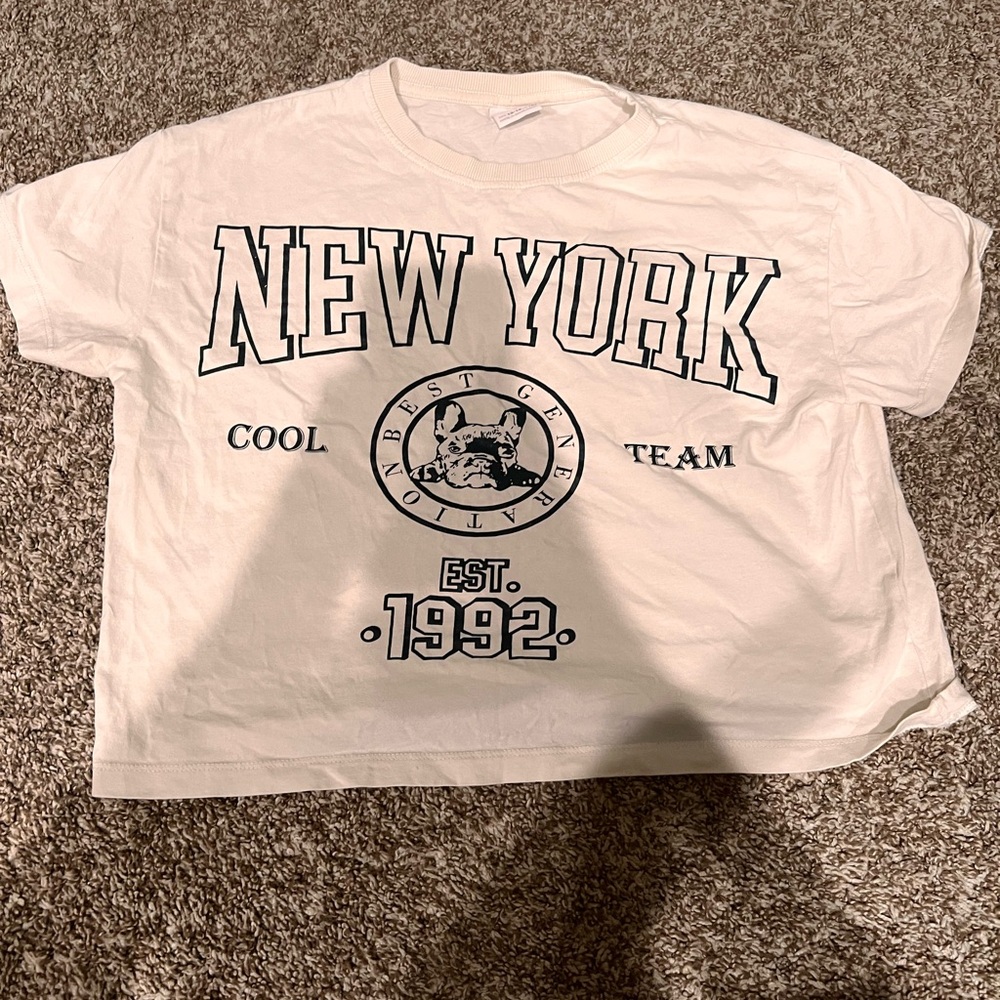 Zara Cream Graphic T-Shirt